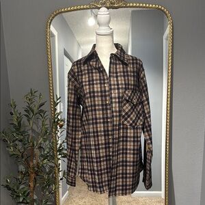 Pendleton Black and Brown Casual Plaid Shirt NWOT